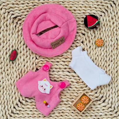 马卡龙LBubu挂件衣服搪胶娃娃盲盒集市娃娃衣服配饰布衣服铃铛马狗衣服甜心衣服娃娃连衣裙衣服