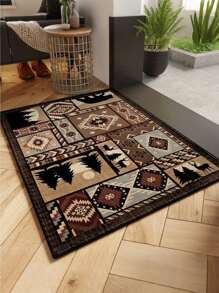 1pc Vintage Style Area Rug, Sofa Seat Carpet, Home Decor Room Accessory, Living Room Carpet, Bedroom Rug, Doormat, Bathroom Mat, Slip Resistant & Comfortable, Easy Clean