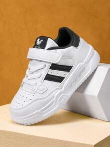 Kids Unisex White Casual Sneakers, Children's Canvas Shoes, Student Athletic Outdoor Running Shoes, Non-Slip , Suitable For All Seasons