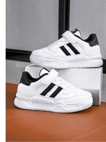 Kids Unisex White Casual Sneakers, Children's Canvas Shoes, Student Athletic Outdoor Running Shoes, Non-Slip , Suitable For All Seasons