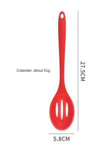 8 pièces Set de cuisine en silicone pour la maison, comprenant une spatule chinoise, une louche, une passoire, une poêle, une cuillère à soupe, un service à pâtes, des pinces à salade, un dilueur de miel, disponibles en rouge et noir