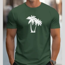 Camiseta Masculina Camisa Algodão Malha Premium 30.1 - Verde Militar - Visão 2