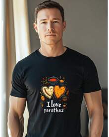 1 Piece,Hearty Paratha Delight With Spicy Seasonings.Jpg,180g Cotton, Printed T-Shir