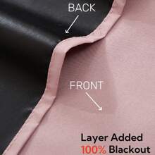 2pcs 100% Blackout Solid Color Curtains, Rod Pocket Hanging Style, Polyester Material With Lining, Darkens Indoor Spaces, Modern Minimalist Design, Suitable For Bedroom, Living Room, Balcony, Study, Garden, Etc. - Pink - View 7