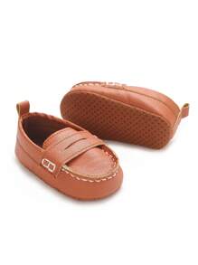 Newborn Infant Boy's Formal Shoes, Fashion PU Leather Shoes For 1st Birthday, Wedding, Party - Brown - View 3