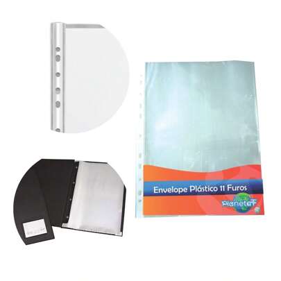 100 Envelopes Saco para Folhas 11 Furos Envelope para Pasta Oficio A4 Grande Pasta Partituras Musica