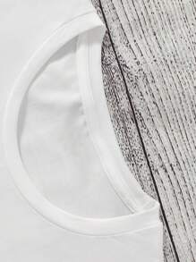 Letter Printed T-Shirt, Short Sleeved Round Neck Summer And Spring Casual Top, Women's Top