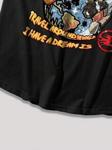 Lonblece Summer Men's Sleeveless T-Shirt Brand Hand-Painted Earth Element Graphic Tank Top Casual Sports Tee - Black - View 6