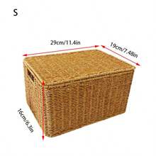 1 pièce Panier de rangement style rotin, boîte de rangement pour la maison pour l'organisation des vêtements, le salon, la chambre à coucher, la décoration de la cuisine et le rangement des collations, jouets etc.