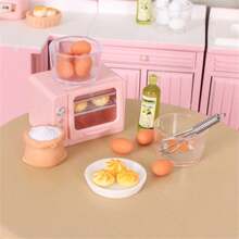 1 set Mini fouet à œufs de cuisine et tarte aux œufs factice, modèle de jouet de nourriture miniature