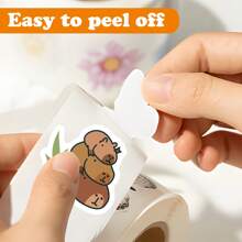 500 piezas de pegatinas lindas de Capibara, pegatinas estéticas de vinilo para scrapbooking, diario, parachoques, monopatín, botella de agua, dibujos animados, cascos, y automóvil