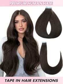 Tape In Hair Extensions Human Hair Color 1b Nature Black 100% Human Hair Invisible 20 PCS Hair Extensions For Women - S1B - View 2
