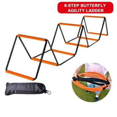 Steel Speed & Agility Fotbollsstege - 6/8/16 stegpinnar, orange - Inkluderar bärväska