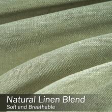Topfinel 4 Panels Natural Linen Blended Curtains Rod Pocket Back Tab Clip Rings Curtain Semi Transparent Privacy Rural Bohemian Farmhouse Curtains For Living Room Bedroom Home Decoration - XANH LÁ - Xem 6