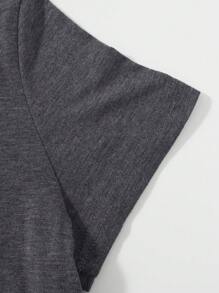 Áo thun nữ cỡ lớn Howell thời trang với họa tiết Soul Train, áo thun cổ tròn tay ngắn nhiều màu sắc, kiểu dáng thường ngày, thích hợp cho mùa hè. - Màu xám đen - Xem 4