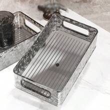 1 pieza Organizador de cosméticos transparente de lujo, caja de almacenamiento apilable para maquillaje, cuidado de la piel, lápiz labial, mascarillas de escritorio, de plástico acrílico, para vacaciones, playa, baño, colección de dormitorio, gran capacidad