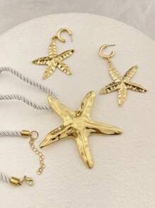 3 件套海星首饰套装 - 锌合金吊坠耳环和女士吊坠项链、海滩度假首饰、夏季防水首饰礼物、波西米亚风海洋主题首饰，适合日常装扮、生日母亲节 - 風格3 - 查看 6