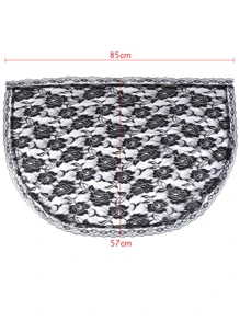 1 件新娘蕾丝边头巾面纱教堂祈祷头饰，短面纱披肩单层秋季女士服装