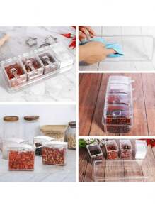 4-Piece Spice Rack For Spices, Herbs, Clear Sturdy Plastic - Clear - View 4