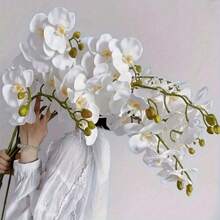 6 piezas de Flores de Orquídea Phalaenopsis Artificial, de unicolor, decoración multiusos simple y práctica