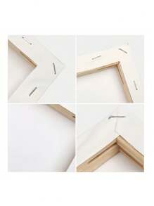 1/4/8pcs White 20*20cm Canvas Painting Frames, Linen Primed Canvas Boards For Oil, Acrylic, Watercolor Painting, DIY Art Supplies,Back To School,School Supplies - White - View 3