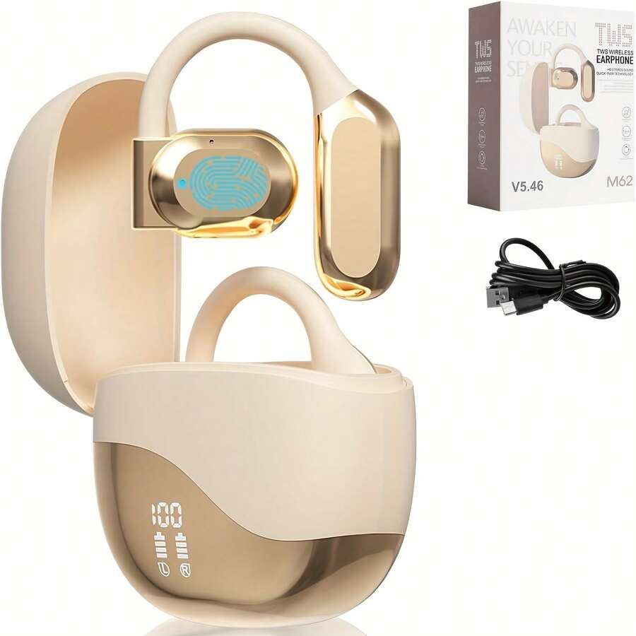 M62 Real Time Language Translator Earbuds Open Ear AI Translation Earbuds Translation Pods Translator Earbuds For Android IOS, 144 Languages Translator Pods For IOS & Android