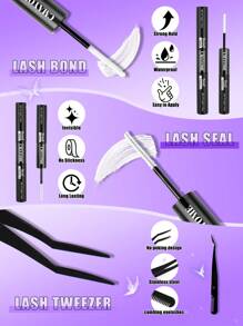 300 Stücke DIY Büschel Wimpernverlängerung, Wimpernverlängerungsset, D-Krause Wimpernverlängerungsset, 60D + 80D +100D schwarze einzelne Büschel Wimpernverlängerung 280 Paar, 9-16mm gemischte DIY Einzelbüschel Wimpernverlängerung für den Heimgebrauch - Schwarz - Übersicht 9