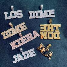 Shiny Custom Name Necklaces Iced Out Two Layer CZ Name Pendant Necklace Come With Rope Chain Fashion Jewelry For Gift - Multicolor - View 4