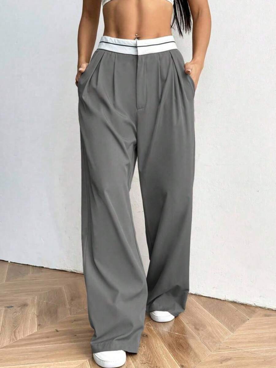 Wide Leg Pants Elegant Virginia Wide Leg Pants - Gris - Ver 1