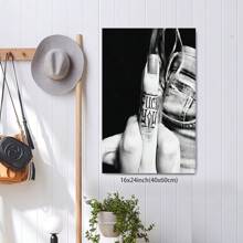 Framed Print, Middle Finger Poster, Black And White, Wall Art, Room Decor, Feminine Art, Gift High Quality Decorative Posters, Dorms, Gyms, Bars, Cafes, Arcades, Rooms Living Room Wall Decoration Paintings, Perfect Gift, Suitable For Spring