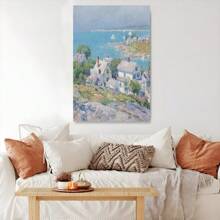 1pc Framed Canvas Poster Rocky Beach Seascape Coastal Wall Art Canvas Paintings Ideal Gift For Bedroom Living Room Corridor Wall Art Wall Decor Room Decoration Ready To Hang