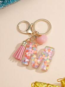 1pc Creative Keychain With 26 English Alphabet, Kids Backpack Accessories, Butterfly Letter Charm Keyring For Girls - Pink - View 23