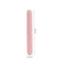 1 pieza Estuche portátil para cepillo de dientes, Soporte para cepillo de dientes de plástico estilo nórdico para viajes, temporada de volver a la escuela - Multicolor - Ver 5