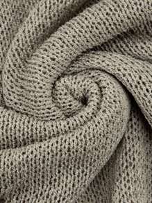 ANDREILEE Casual Loose Fit Distressed Knit Sweater, Unisex Street Style Round Neck Oversized Pullover, Autumn/Spring - Maroon - View 10