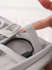 Geantă de stocare digitală, organizare pentru cablu de date USB, geantă multifuncțională de depozitare pentru călătorii și afaceri, rezistentă la apă, pentru alimentare, încărcătoare, produse cosmetice, organizator portabil pentru geantă pentru căști, stilou. Organizator de genți de mână cu buzunare multiple, cu plasă, husă portabilă de călătorie pentru geanta de depozitare de călătorie, accesorii portabile