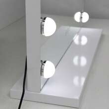 Large 50cm Makeup Table Mirror Vanity Lights Mirror Dimmable 3 Colors - White - View 3