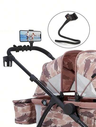 1pc Multi-Functional Flexible Tubing Mobile Phone Stand For Baby Stroller, Suitable For Various Scenarios