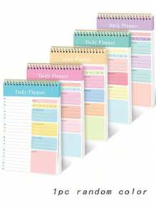 1pc/2pcs/5pcs Back To School Season Student A5 Checklist Notebook, Checklist Notebook, Daily Planning Notebook, Loose Leaf Notebook, Coil Notebook, Flip Up Schedule Notebook, Student Learning And Office Supplies Random Color