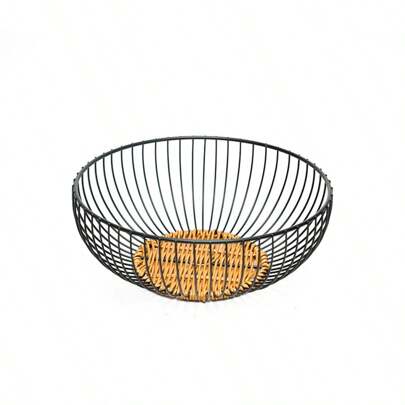 1 Stück gewebter Eisenkorb für Obst/Gemüse, Aufbewahrungskorb für Snacks/Süßigkeiten im Wohnzimmer/Schlafzimmer, Organizer-Korb für Kosmetika im Badezimmer/Schlafzimmer, Dekoration für Küche/Wohnzimmer/Schlafzimmer