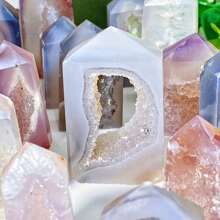 1 Stück zufällige schwarze Onyx Achat Tor Dekoration, Edelstein Schmuck, Glitzer, Ostergeschenk, Geschenk für Frauen, Geschenk für Freundin, Halloween Geschenk, Weihnachtsgeschenk, Heimdekoration, Party Dekoration, Kristallornamente, Tischdekoration - Schwarz und Weiss - Übersicht 12