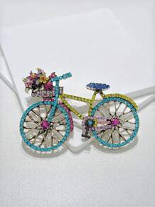 1 pièce Broche de vélo en alliage de zinc colorée et créative, mode polyvalente, accessoire pour veste/manteau