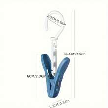 5pcs Multi-Purpose Clothespins With Hooks - Ideal For Drying And Storage Socks, Hats & Towels - Clothes Pins