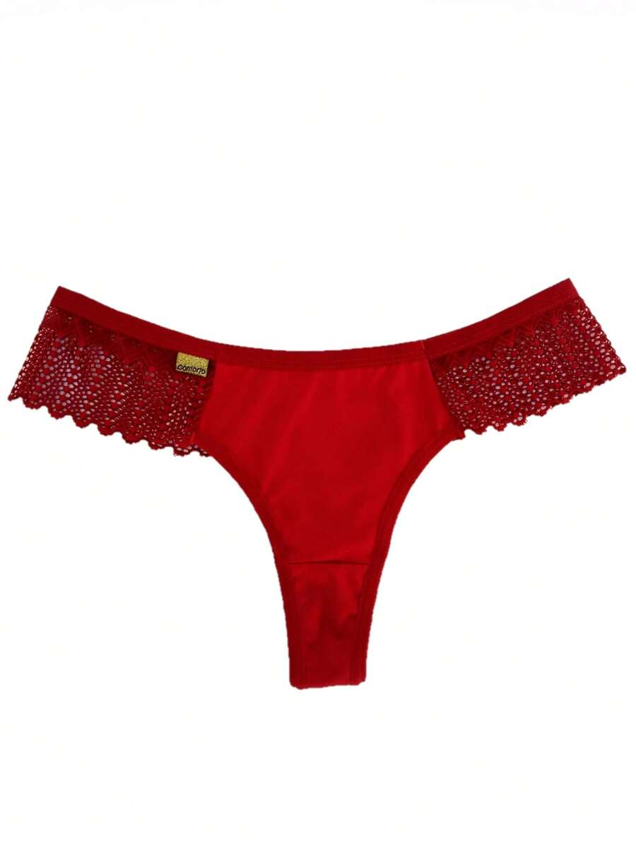 5 Plus Size Lace G-String Thong Panties Women's Fashion Lingerie Fiore - Nhiều màu - Xem 1