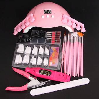 8-In-1 Nail Art Tool Kit, Including Nail Art UV Lamp, Gel Nail Polish Dryer, Nail Drill, Cuticle Pusher, Cuticle Nipper, Nail File, Finger Separator, Nail Repair - Nail Art Supply Set