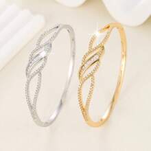 1pc Luxury Fashion Personalized Zirconia Stone Inlaid Bracelet, Elegant For Daily Wear And Dates