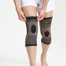 1 件铜离子针织硅胶防滑铜色护膝，男女皆宜，弹性贴合，适合篮球和健身 - 銅色 - 查看 3