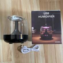 650ml Long-Lasting Clear Humidifier WithContinuous And Intermittent Mist Modes, Seven-Color Night Light Humidifier, Essential Oil Humidifier, Suitable For Living Rooms, Bedrooms,Offices, And Various Other Settings For Gifts, Christmas, New Year's Day