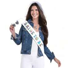 3件套，单身派对准新娘装饰套装，新娘送礼会礼物，新娘绶带，白色心形眼镜，头纱，婚礼装饰，婚礼用品，酷炫装饰，个性配饰，场景装饰，拍照道具 - 白色珍珠 - 查看 4