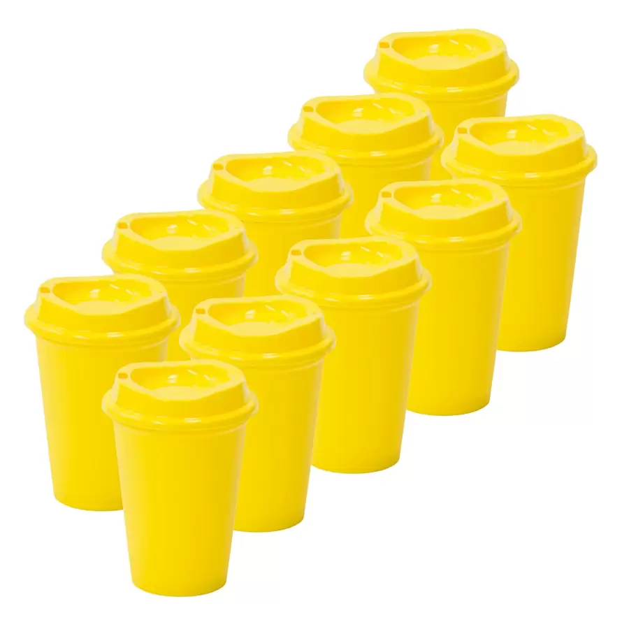 Paquete 10 Vasos Reusables Cafeteros Tipo Star 12 Oz Bebida Caliente