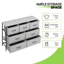 7-Tier Drawers Dresser Fabric Chest Storage Rustic Bedroom Organizer Furniture